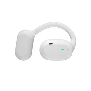 chuyi single open ear air conduction headphones [only right ear], ultra-light wireless bluetooth 5.2 noise cancelling earphone with earhooks, sports business headset with 16hrs play time (white)