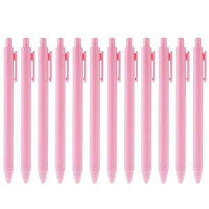 bewudy pastel gel ink pens, 12 pcs 0.5mm aesthetic gel pens fine point retractable gel pens cute ball point pen black ink writing pens rollerball pens school gift supplies (pink)