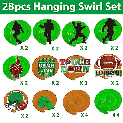 48pcs Football Hanging Swirls Decorations Football Birthday Party Streamers Wall Ceiling Hanging Spirals Sports Party Decors Supplies