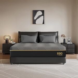 egohome 12 inch queen mattress, copper gel cooling memory foam mattress for back pain relief,therapeutic double matress bed in a box, certipur-us certified, 60”x80”x12”, black