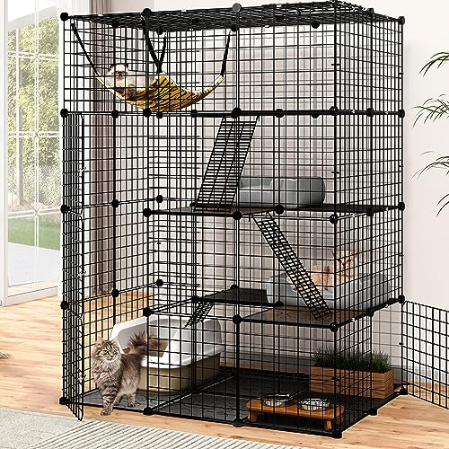 Yitahome Cat Cage Indoor Large Tier Cat Enclosure Metal Wire Cat Kennels Diy Cat Playpen Catio