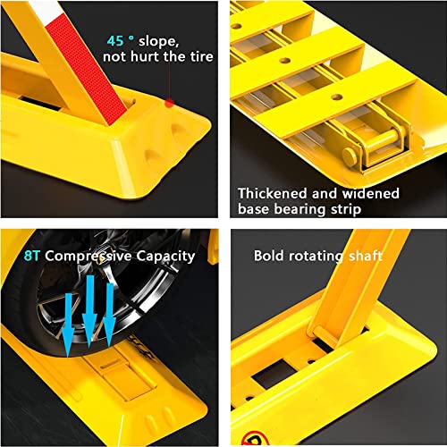 SKIHOT Parking Space Lock,Folding Parking Barrier,Heavy Duty Parking Security Bollards,Car Parking Pole Triangular,Manual Parking Blocker, Car Parking Gadgets,60cm