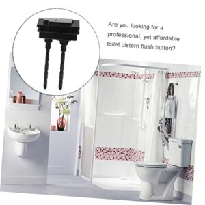 Zerodeko 2pcs Toilet Flush Button Toilet Tank Button One-piece Toilets Toilet Dual Push Button Universal Toilet Tank Flush Buttons Square Toilet Button Universal Toilet Flush Button Black