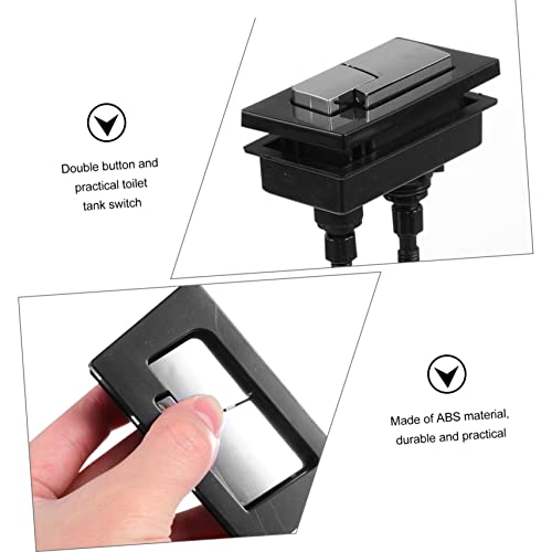 Zerodeko 2pcs Toilet Flush Button Toilet Tank Button One-piece Toilets Toilet Dual Push Button Universal Toilet Tank Flush Buttons Square Toilet Button Universal Toilet Flush Button Black