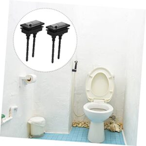 Zerodeko 2pcs Toilet Flush Button Toilet Tank Button One-piece Toilets Toilet Dual Push Button Universal Toilet Tank Flush Buttons Square Toilet Button Universal Toilet Flush Button Black