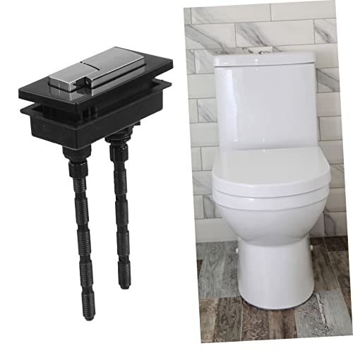 Zerodeko 2pcs Toilet Flush Button Toilet Tank Button One-piece Toilets Toilet Dual Push Button Universal Toilet Tank Flush Buttons Square Toilet Button Universal Toilet Flush Button Black