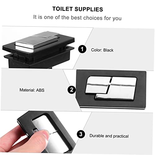 Zerodeko 2pcs Toilet Flush Button Toilet Tank Button One-piece Toilets Toilet Dual Push Button Universal Toilet Tank Flush Buttons Square Toilet Button Universal Toilet Flush Button Black