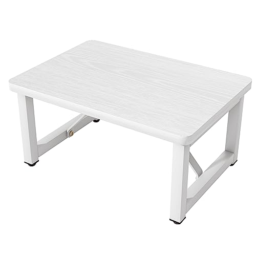 SZLHANJZ Step Stool, Wooden & Metal Foot Stool, Small Step Stool for Adults Kids, One Step Stool for Bedside and Closet, Heavy Duty 500-LBS Load Step for Living Room, Bedroom, White