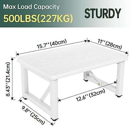 SZLHANJZ Step Stool, Wooden & Metal Foot Stool, Small Step Stool for Adults Kids, One Step Stool for Bedside and Closet, Heavy Duty 500-LBS Load Step for Living Room, Bedroom, White