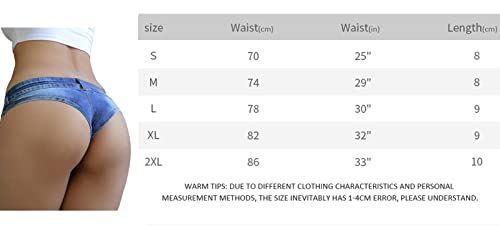 Faringoto Mini Shorts Denim Low Waist Sex Jeans Hot Pants for Women Girls