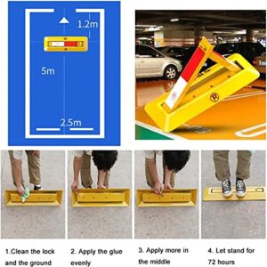 SKIHOT Parking Space Lock,Folding Parking Barrier,Car Parking Pole Triangular,Manual Parking Blocker,Lockable Parking Barrier,Heavy Duty Parking Security Bollards,60cm