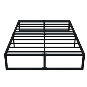 Lutown-Teen 16 Inch Bed Frame Queen Size Heavy Duty Steel Slat Support Metal Platform Queen Bed Frame No Box Spring Needed, Easy Assembly, Black