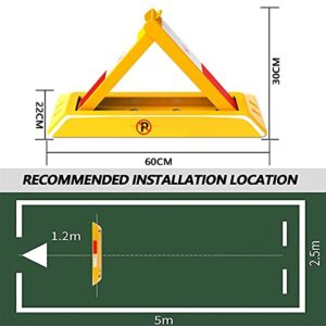 SKIHOT Car Park Driveway Guard Saverremovable Parking Locks Folding Parking Barrier Steel Car Parking Space Lock with Key,Waterproof,Easy Installation,60cm