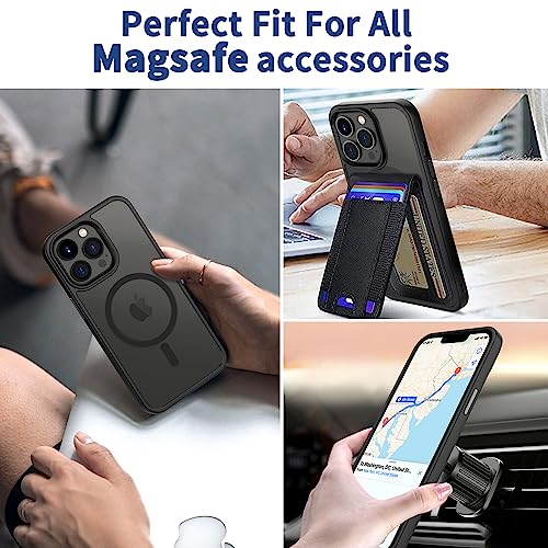 CACOE Magnetic Case for iPhone 14 Pro 6.1 inch-Compatible with MagSafe & Magnetic Car Phone Mount,Anti-Fingerprint TPU Thin Phone Cases Cover Protective Shockproof (Matte Black)