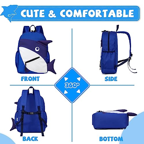 VASCHY Toddler Kids Backpacks, Cute Water Resistant Little Boys Daycare Bags for Kindergarten,Rucksack School bag Bookbag for Children Shark