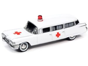 1959 ambulance white special edition limited edition to 3600 pieces worldwide 1/64 diecast model car by johnny lightning jlcp7350