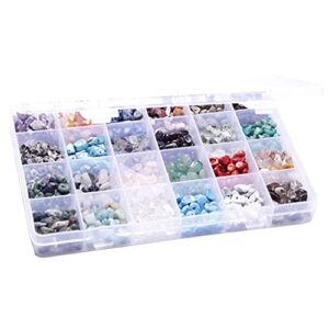 TBGFPO Irregular Gemstone Bead Kit with Spacer Beads, Lobster Clasp, Elastic Jump Ring, for DIY Jewelry Making Supplies