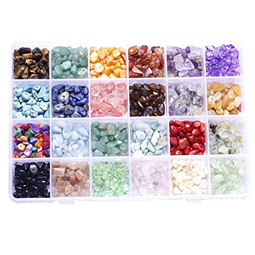 TBGFPO Irregular Gemstone Bead Kit with Spacer Beads, Lobster Clasp, Elastic Jump Ring, for DIY Jewelry Making Supplies