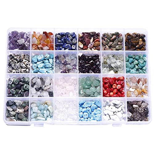 TBGFPO Irregular Gemstone Bead Kit with Spacer Beads, Lobster Clasp, Elastic Jump Ring, for DIY Jewelry Making Supplies