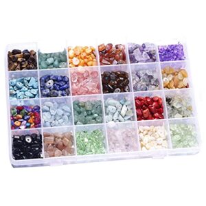 TBGFPO Irregular Gemstone Bead Kit with Spacer Beads, Lobster Clasp, Elastic Jump Ring, for DIY Jewelry Making Supplies