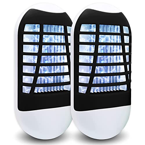 BITSCO 2 Pack Bug Zapper Indoor, Electronic Fly Zapper Lamp for Home, Eliminates Flies Flying Pests Effective Operation, Black