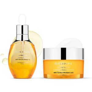 skinn luminous facial oil and face firming cream set - anti-aging skin care duo to reduce fine lines, wrinkles & strengthen skins barrier with vitamin c & manuka honey