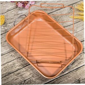 Housoutil Non Stick Baking Sheet Bread Baking Pan Loaf Bread Pan Bbq Food Plate Kitchen Bakeware Accessory Rectangular Baking Pan Baking Tray Oven Barbecue Grill Steel Pan Bakeware