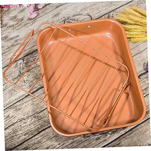 Housoutil Non Stick Baking Sheet Bread Baking Pan Loaf Bread Pan Bbq Food Plate Kitchen Bakeware Accessory Rectangular Baking Pan Baking Tray Oven Barbecue Grill Steel Pan Bakeware