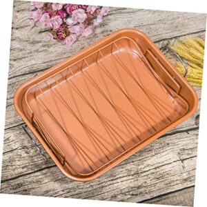 Housoutil Non Stick Baking Sheet Bread Baking Pan Loaf Bread Pan Bbq Food Plate Kitchen Bakeware Accessory Rectangular Baking Pan Baking Tray Oven Barbecue Grill Steel Pan Bakeware