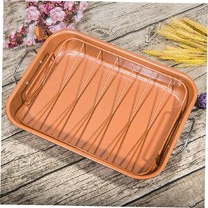 Housoutil Non Stick Baking Sheet Bread Baking Pan Loaf Bread Pan Bbq Food Plate Kitchen Bakeware Accessory Rectangular Baking Pan Baking Tray Oven Barbecue Grill Steel Pan Bakeware