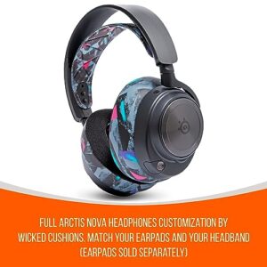 WC Headband Replacement for Arctis Nova Headsets by Wicked Cushions - Effortless Installation, Snug Fit, Unparalleled Durability, All with Personalized Designs | 90's Black