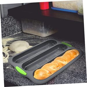 Housoutil Square Pan Square Cupcake Pans French Bread Pan Silicone Gummy Molds Non Stick Bakery Trays Bagette French Baking Mould Kitchen Baking Tool Wave Stick Baking Tools Baking Mold Slot