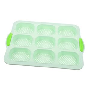 upkoch 9 cake mold mini baking pans para chocolate de brownies brownie making cupcake tray muffin tray french bread mold 9 cavity loaf mold baking mold green bakeware oven