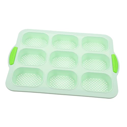 UPKOCH 9 Cake Mold Mini Baking Pans Para Chocolate De Brownies Brownie Making Cupcake Tray Muffin Tray French Bread Mold 9 Cavity Loaf Mold Baking Mold Green Bakeware Oven