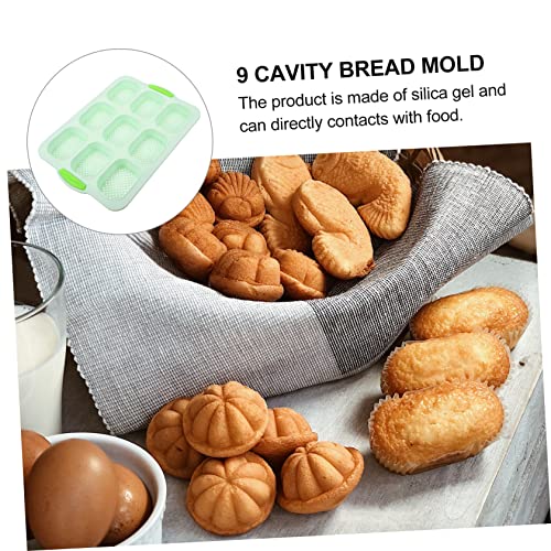 UPKOCH 9 Cake Mold Mini Baking Pans Para Chocolate De Brownies Brownie Making Cupcake Tray Muffin Tray French Bread Mold 9 Cavity Loaf Mold Baking Mold Green Bakeware Oven