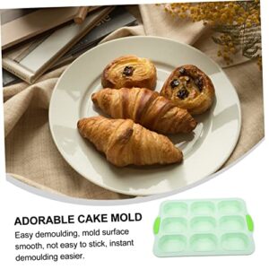 UPKOCH 9 Cake Mold Mini Baking Pans Para Chocolate De Brownies Brownie Making Cupcake Tray Muffin Tray French Bread Mold 9 Cavity Loaf Mold Baking Mold Green Bakeware Oven