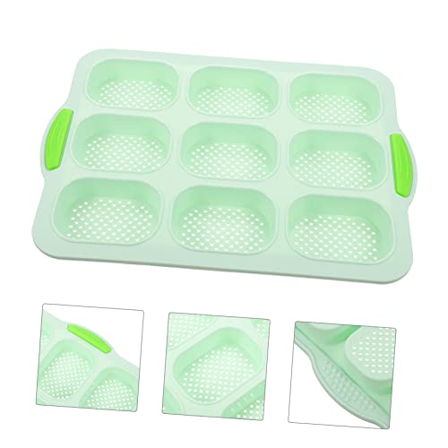 UPKOCH 9 Cake Mold Mini Baking Pans Para Chocolate De Brownies Brownie Making Cupcake Tray Muffin Tray French Bread Mold 9 Cavity Loaf Mold Baking Mold Green Bakeware Oven