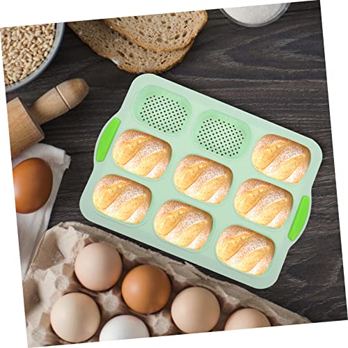 UPKOCH 9 Cake Mold Mini Baking Pans Para Chocolate De Brownies Brownie Making Cupcake Tray Muffin Tray French Bread Mold 9 Cavity Loaf Mold Baking Mold Green Bakeware Oven