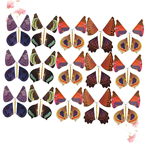 SAFIGLE Wind Up Butterfly 15pcs Toys for Flying Toy Fairy Toy Flying Butterfly Toy Surprise Butterfly Flying Toy Prop Props Butterfly Metal Sculpture Decorate 3D to Fly Props