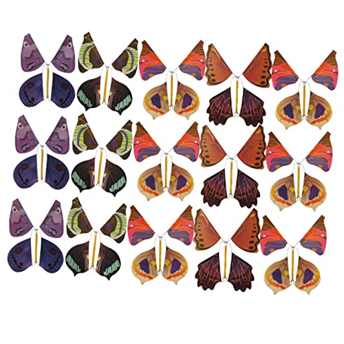 SAFIGLE Wind Up Butterfly 15pcs Toys for Flying Toy Fairy Toy Flying Butterfly Toy Surprise Butterfly Flying Toy Prop Props Butterfly Metal Sculpture Decorate 3D to Fly Props
