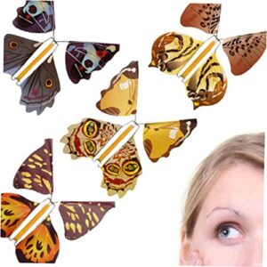 SAFIGLE Wind Up Butterfly 15pcs Toys for Flying Toy Fairy Toy Flying Butterfly Toy Surprise Butterfly Flying Toy Prop Props Butterfly Metal Sculpture Decorate 3D to Fly Props