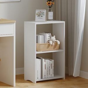 pikpuk side table, narrow end table with storage shelf, minimalist bedside tables nightstand, small bookshelf bookcase, wooden storage shelves, display rack for bedroom, living room, office, white.