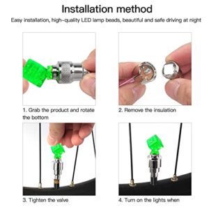 8 PCS LED Wheel Lights Flash Light Tire Valve Cap Lamp for Car Trucks Motorcycle Bike (Dice, Green)