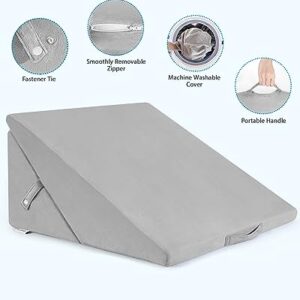 Lossey Wedge Pillow for After Surgery, Adjustable 9" & 12" Bed Wedge Pillow for Sleeping, Foldable Memory Foam Triangle Pillow for Snoring, Acid Reflux, GERD, Back and Leg