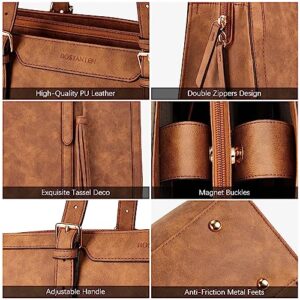 BOSTANTEN Laptop Tote Bag for Women Work Bag Professional 15.6 inch Leather Briefcase Business Office Purse Shoulder Bag