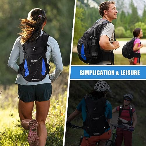 Hydration Backpack, Hydration Pack with 2L Water Bladder, Lightweight Insulated Hiking Backpack with Water Bladder, FRITTON High Flow Bite Valve Hydration Bladder for Hiking Running Cycling