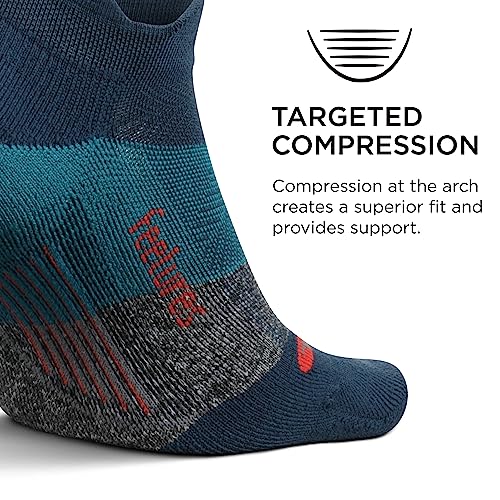 Feetures Elite Light Cushion No Show Tab - Running Socks for Men & Women - Athletic Compression Socks - Moisture Wicking - Medium, Trek Teal