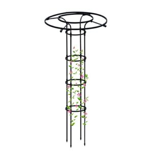 garden obelisk trellis for climbing plants,3ft 4ft 5ft 5.9ft 6.9ft tall vertical metal umbrella trellis tower frame outdoor flower support cage climbing stand rack for vines rose (size : 180cm/5.9ft