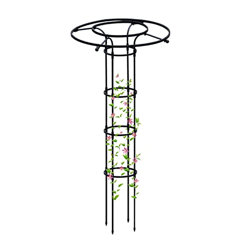 Garden Obelisk Trellis for Climbing Plants,3ft 4ft 5ft 5.9ft 6.9ft Tall Vertical Metal Umbrella Trellis Tower Frame Outdoor Flower Support Cage Climbing Stand Rack for Vines Rose (Size : 180cm/5.9ft