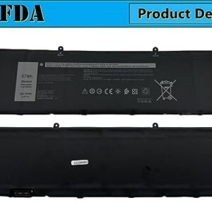 Yafda DWVRR New Laptop Battery Replacement for Dell Inspiron 16 7620 2-in-1 Alienware x15 R1 Alienware x15 R2 Alienware x17 R1 Alienware x17 R2 Series 817GN 0017GN 0NR6MH 11.4V 87Wh